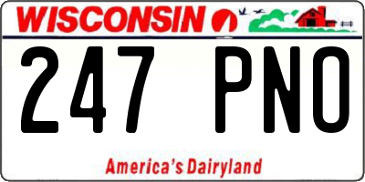 WI license plate 247PNO