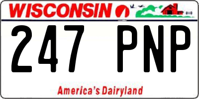 WI license plate 247PNP