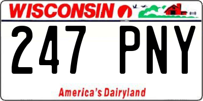 WI license plate 247PNY