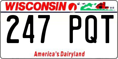 WI license plate 247PQT