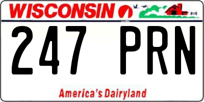 WI license plate 247PRN