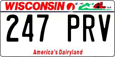 WI license plate 247PRV