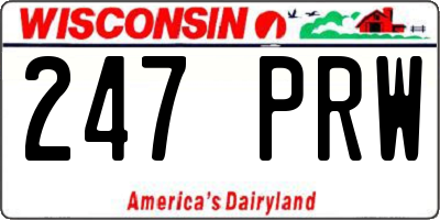 WI license plate 247PRW