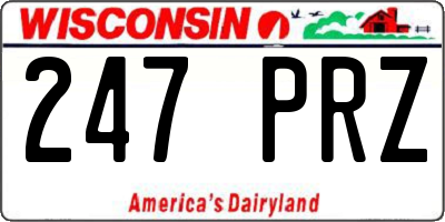 WI license plate 247PRZ