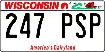 WI license plate 247PSP
