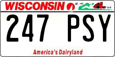 WI license plate 247PSY