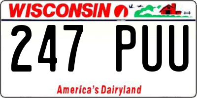 WI license plate 247PUU
