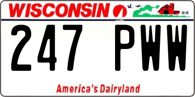 WI license plate 247PWW