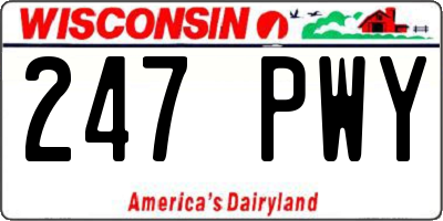 WI license plate 247PWY