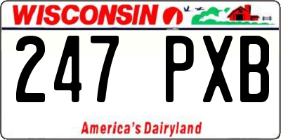 WI license plate 247PXB