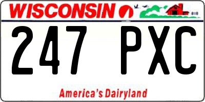 WI license plate 247PXC