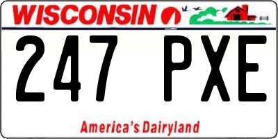 WI license plate 247PXE