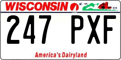 WI license plate 247PXF