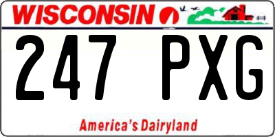 WI license plate 247PXG