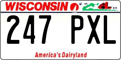 WI license plate 247PXL