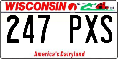 WI license plate 247PXS