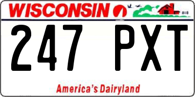 WI license plate 247PXT
