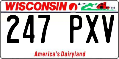 WI license plate 247PXV