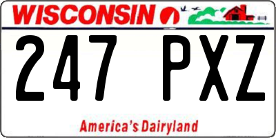 WI license plate 247PXZ