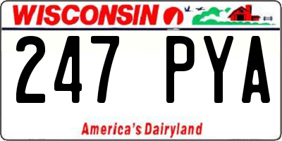 WI license plate 247PYA