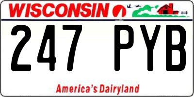 WI license plate 247PYB