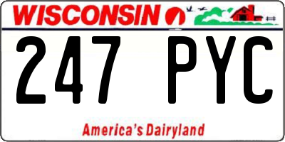 WI license plate 247PYC