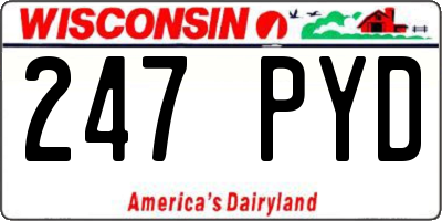 WI license plate 247PYD