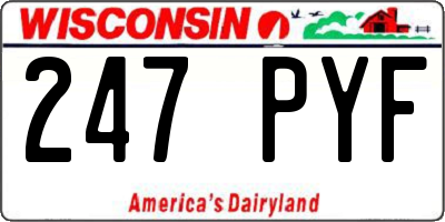 WI license plate 247PYF