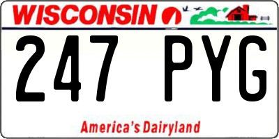WI license plate 247PYG