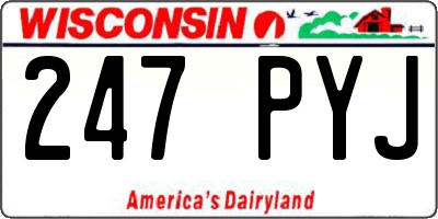 WI license plate 247PYJ