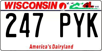 WI license plate 247PYK