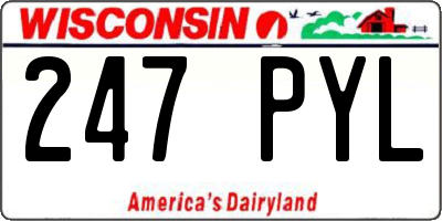 WI license plate 247PYL