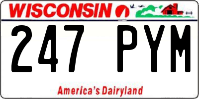 WI license plate 247PYM