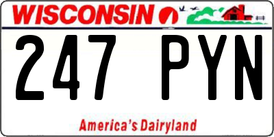 WI license plate 247PYN