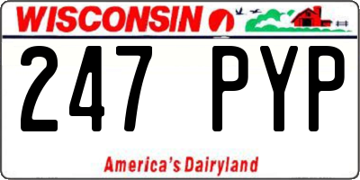 WI license plate 247PYP