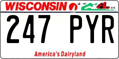 WI license plate 247PYR