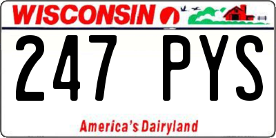 WI license plate 247PYS
