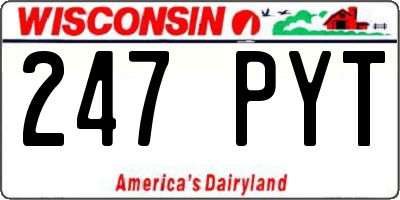 WI license plate 247PYT