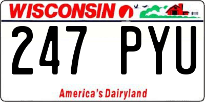 WI license plate 247PYU