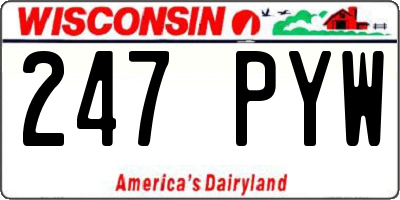 WI license plate 247PYW