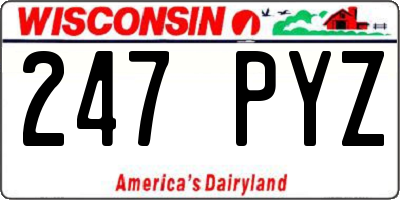 WI license plate 247PYZ