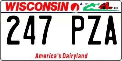 WI license plate 247PZA
