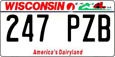 WI license plate 247PZB