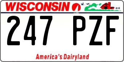 WI license plate 247PZF