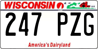 WI license plate 247PZG
