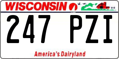 WI license plate 247PZI