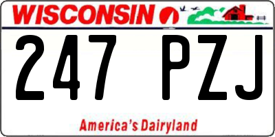 WI license plate 247PZJ