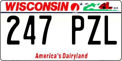 WI license plate 247PZL