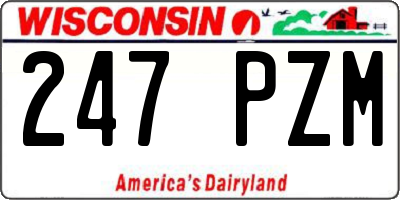 WI license plate 247PZM