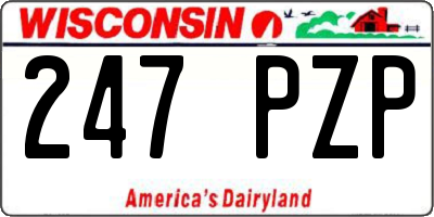 WI license plate 247PZP